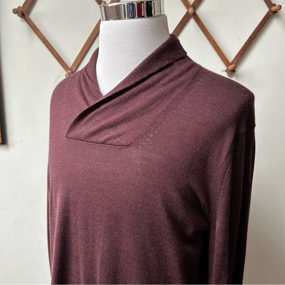 Armani Exchange Merino Wool Shawl Neck Pullover Sweater